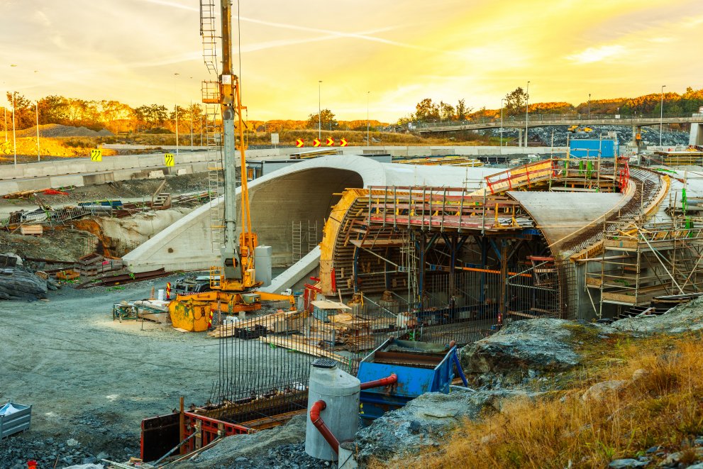 Parallel highway tunnels under construction - Stavanger, Norway